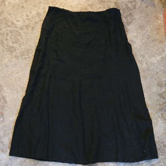 Isabella Bird Elegant Black Linen Women's Skirt Size 14 - Picture 1 of 7